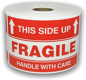 3X2 FRAGILE HANDLE WITH CARE STICKERS